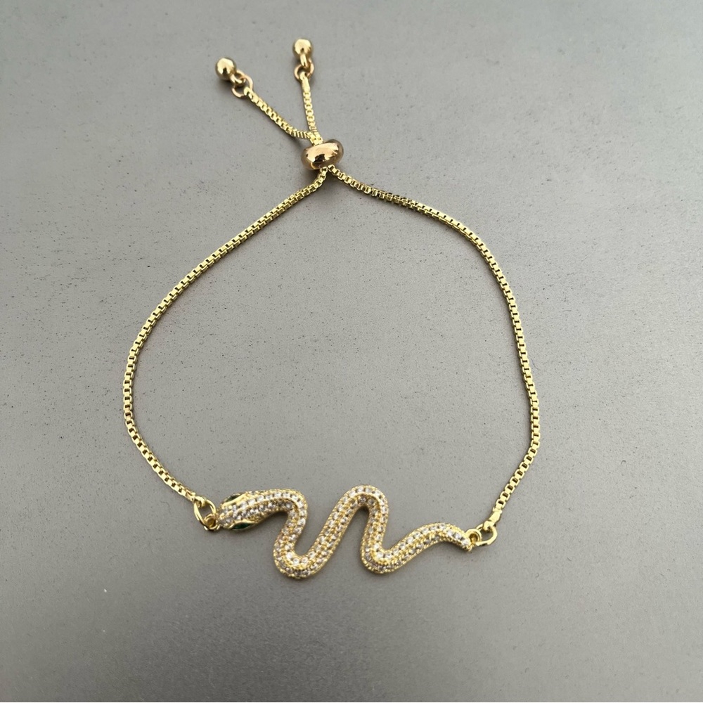 Gold snake adjustable bracelet